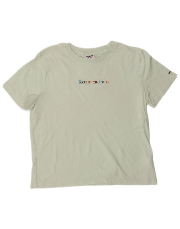 Camiseta feminina TOMMY HILFIGER com estampa gráfica UK 14 algodão verde médio