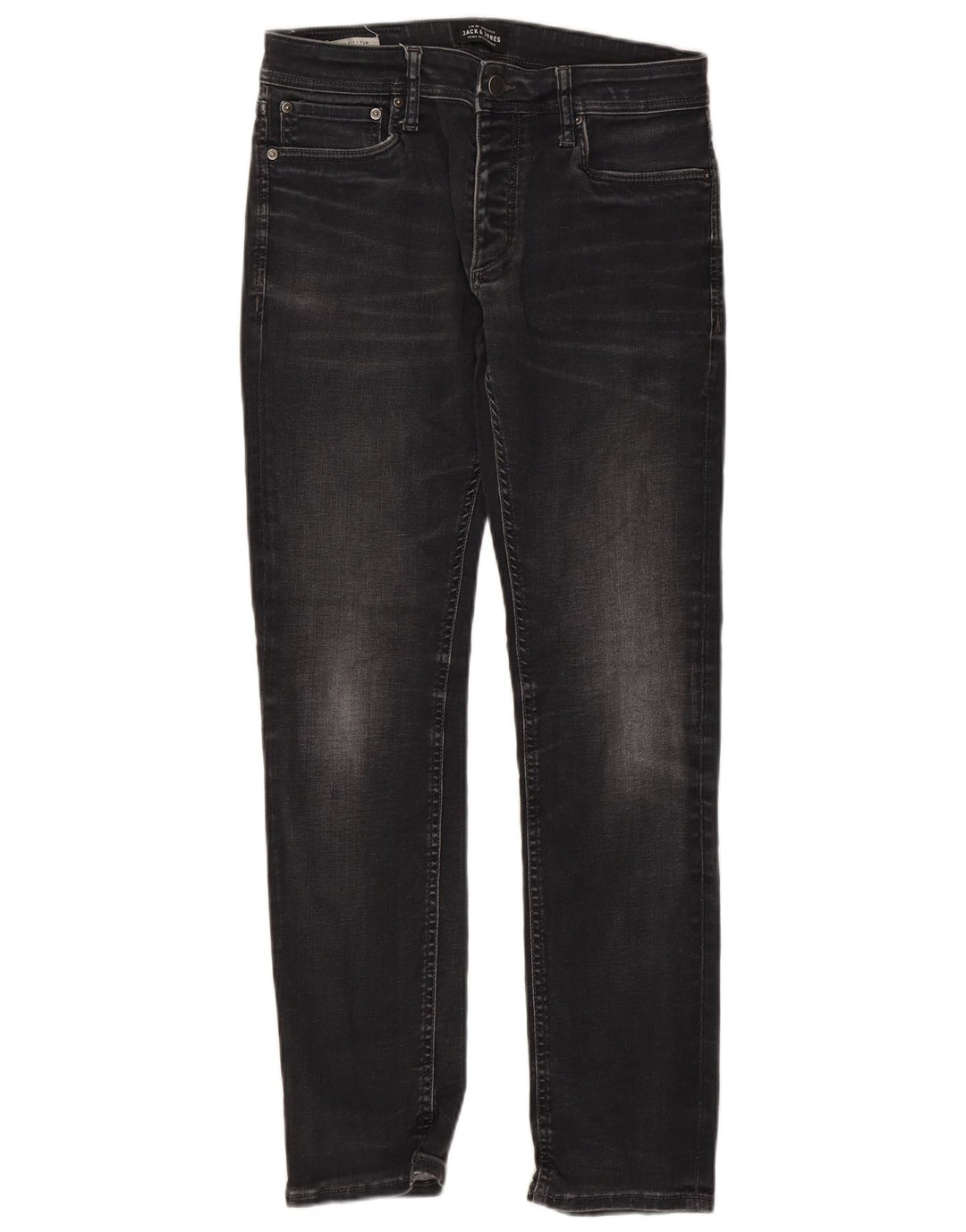 Jack & Jones Masculino Tim Slim Jeans W32 L32 Algodão Preto