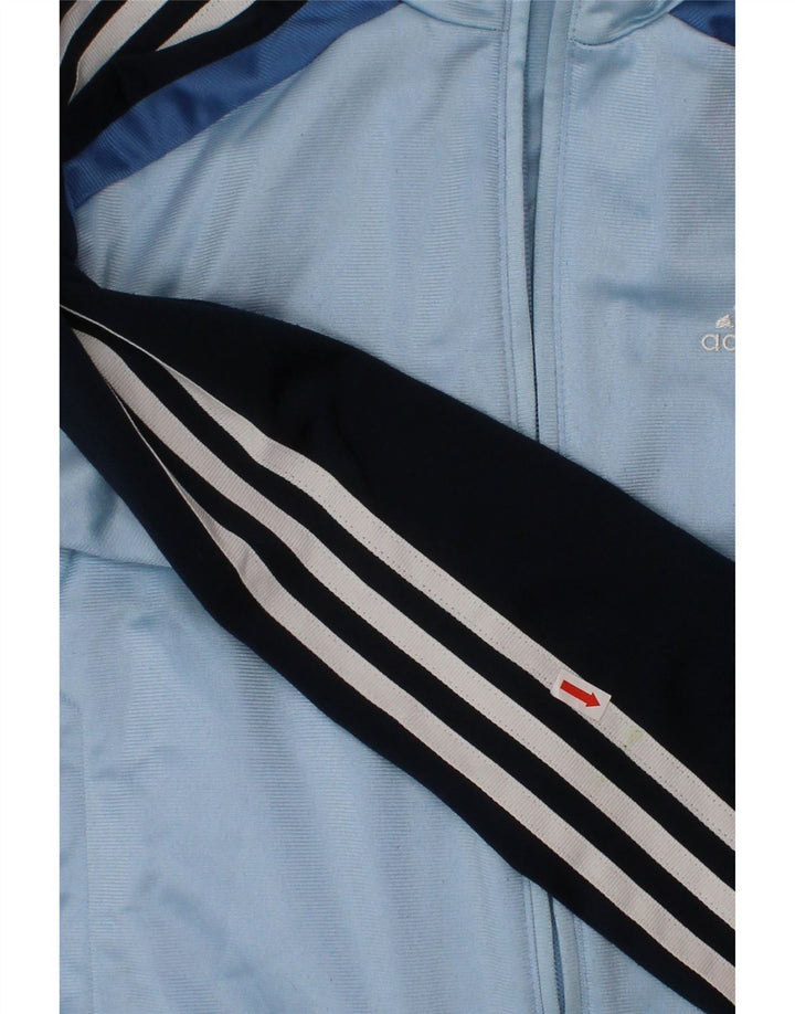 ADIDAS Meninos Tracksuit Top Jacket 11-12 Anos Azul Colorblock Poliéster