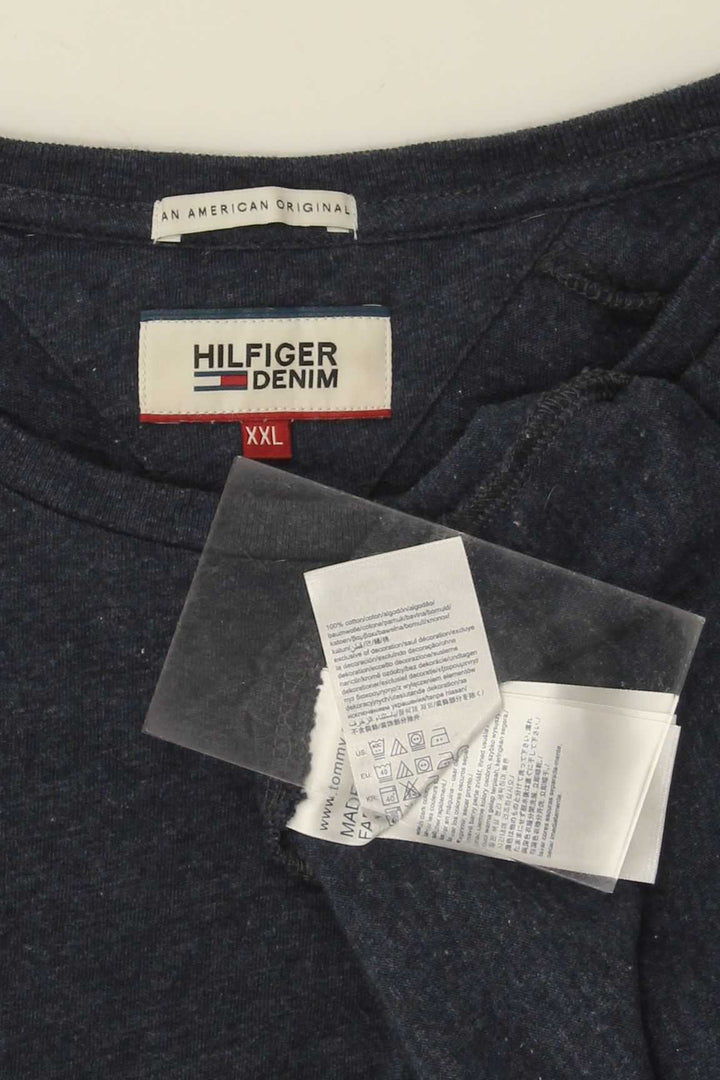Top masculino TOMMY HILFIGER manga comprida 2XL algodão azul marinho