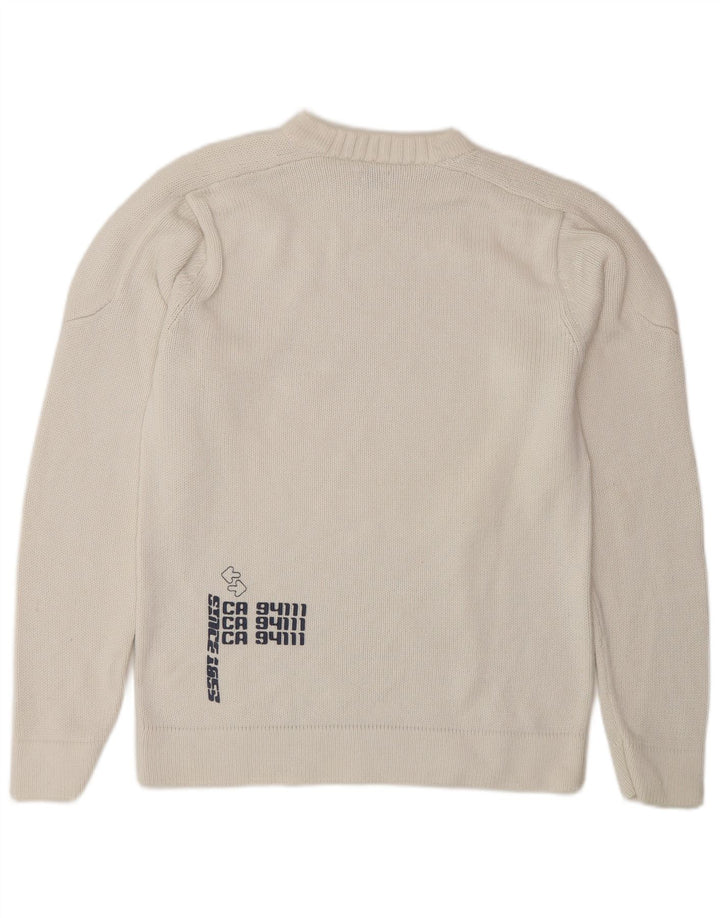 Suéter masculino Levi's com gola redonda e gola redonda, pequeno algodão branco