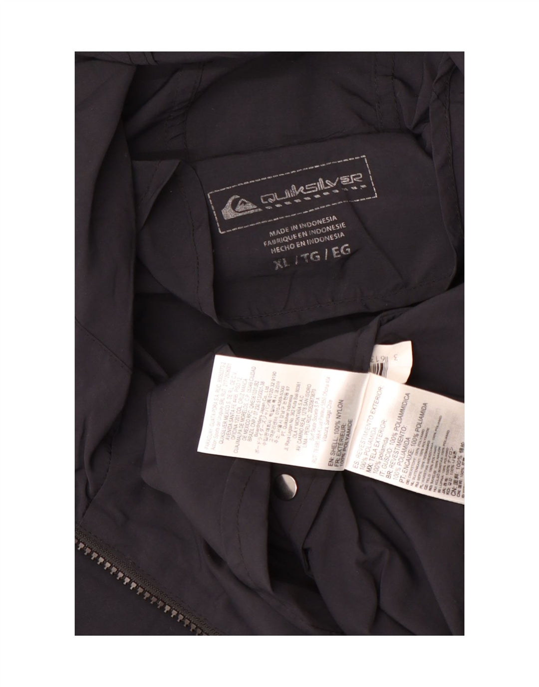 Jaqueta de chuva masculina quiksilver gráfico pulôver Reino Unido 42 XL preto nylon