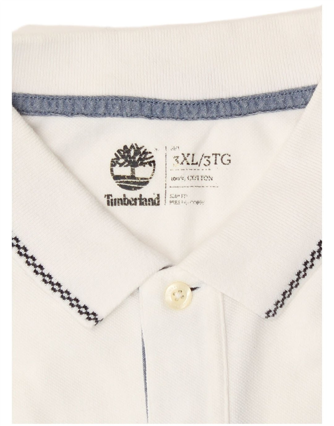 Camisa polo masculina Timberland Slim Fit 3XL algodão branco