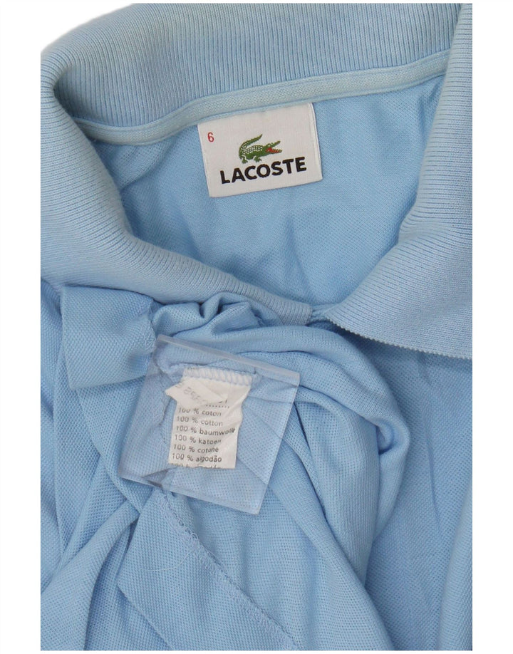 Camisa polo masculina Lacoste tamanho 6 XL azul algodão