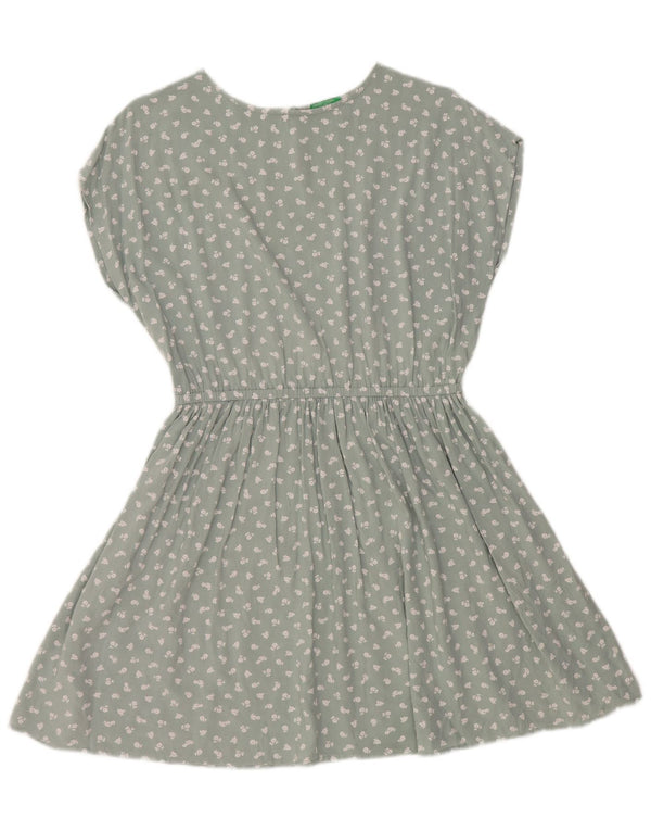 Vestido Básico Menina BENETTON 11-12 Anos Verde Floral