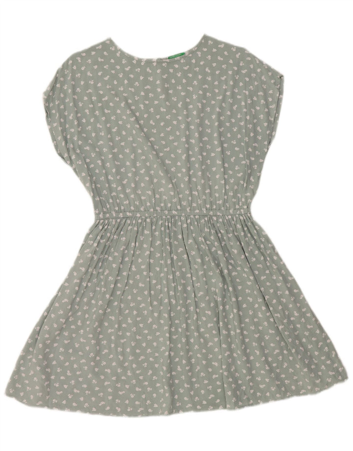 Vestido Básico Menina BENETTON 11-12 Anos Verde Floral