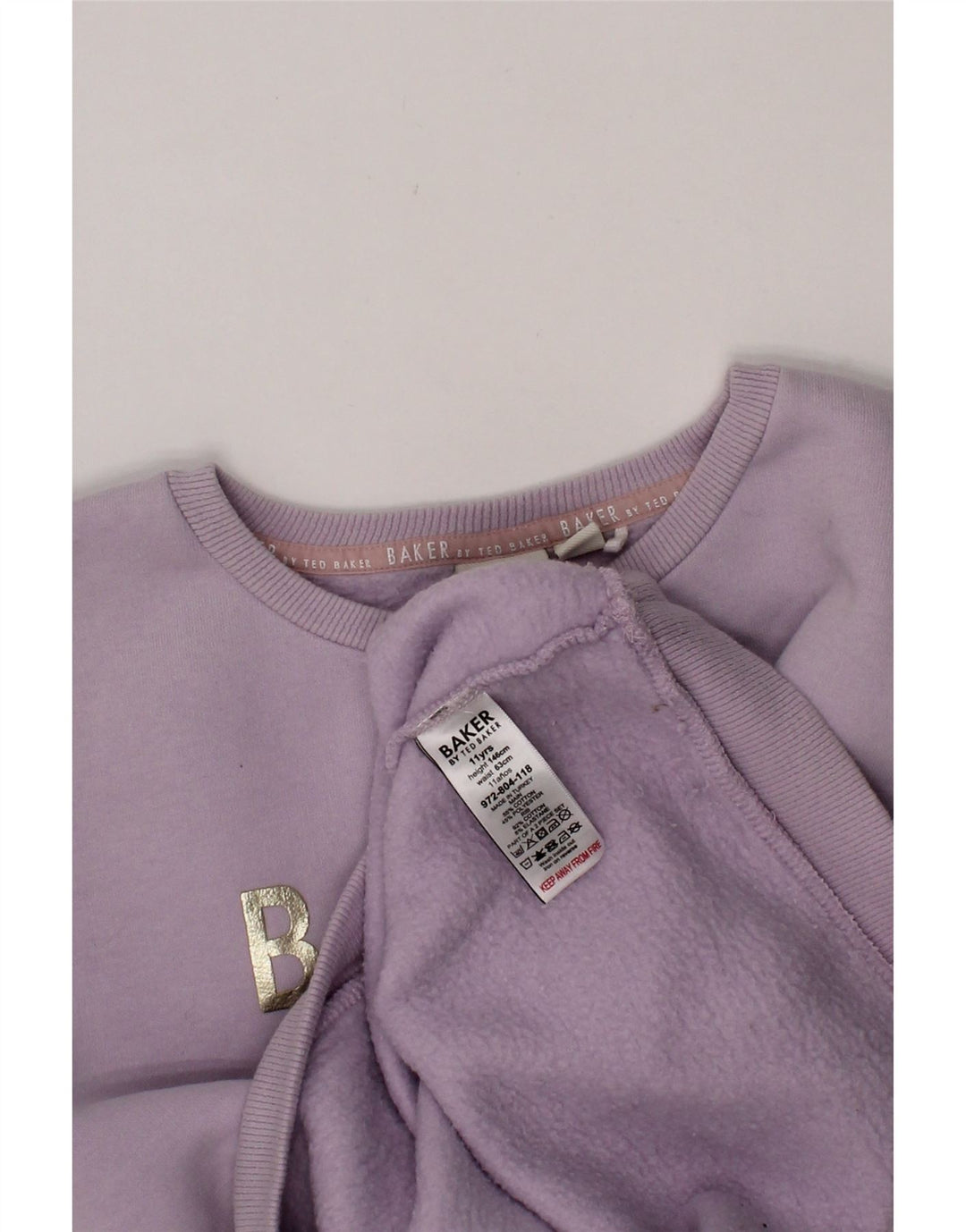 TED BAKER Girls Graphic Sweatshirt Jumper 11-12 Years Purple Cotton Vintage Ted Baker and Second-Hand Ted Baker from Messina Hembry 