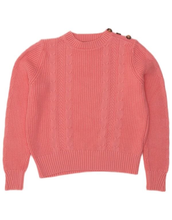 Suéter feminino Marks & Spencer com gola redonda e gola redonda Reino Unido 14 médio rosa