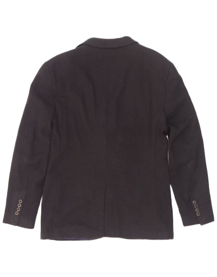 Jaqueta blazer masculina Zara com 2 botões UE 52 grande azul marinho poliéster