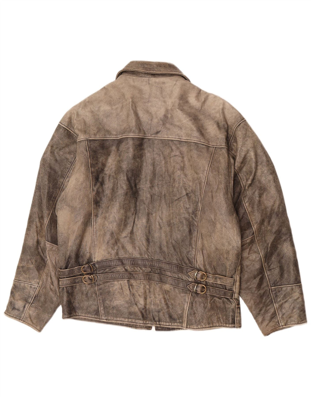Jaqueta de couro masculina vintage UK 40 couro cinza grande