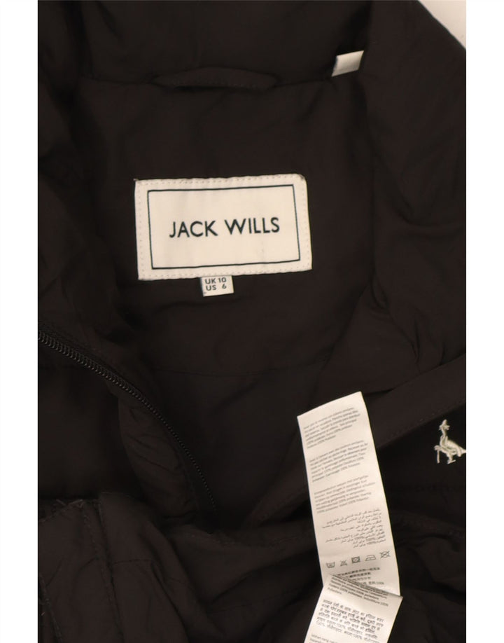 Colete acolchoado feminino Jack Wills UK 10 pequeno poliéster preto