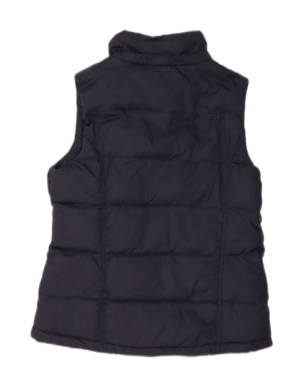 Colete acolchoado feminino Crew Clothing UK 12 poliéster azul marinho médio