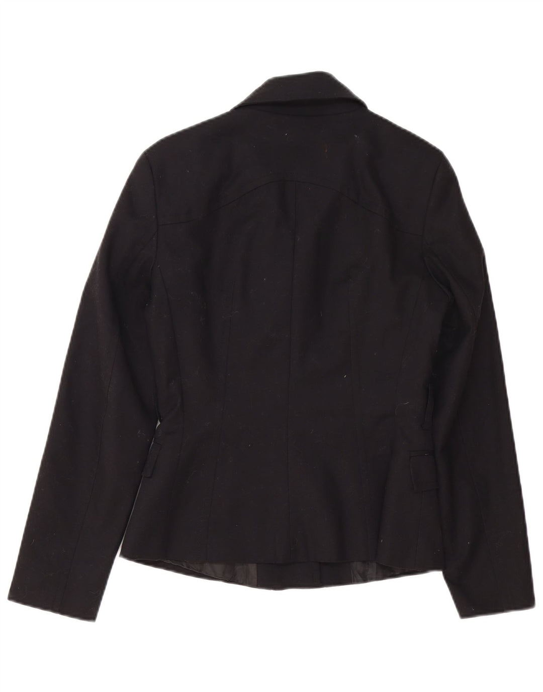 Jaqueta blazer feminina Zara com zíper completo Reino Unido 10 pequeno algodão preto