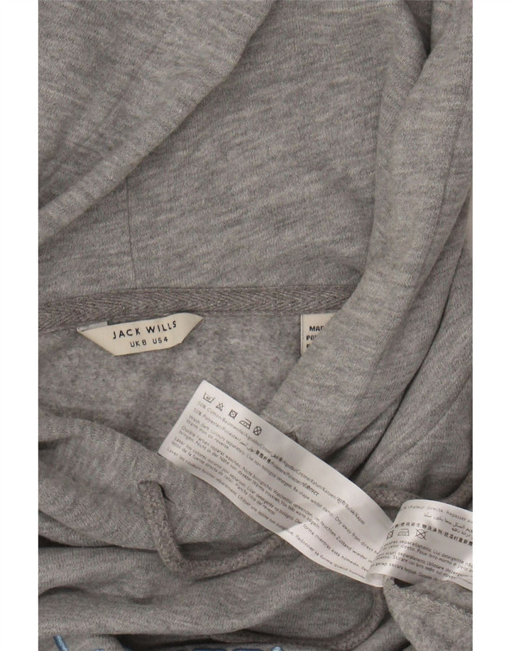 Suéter feminino com capuz JACK WILLS Reino Unido 8 pequeno algodão cinza