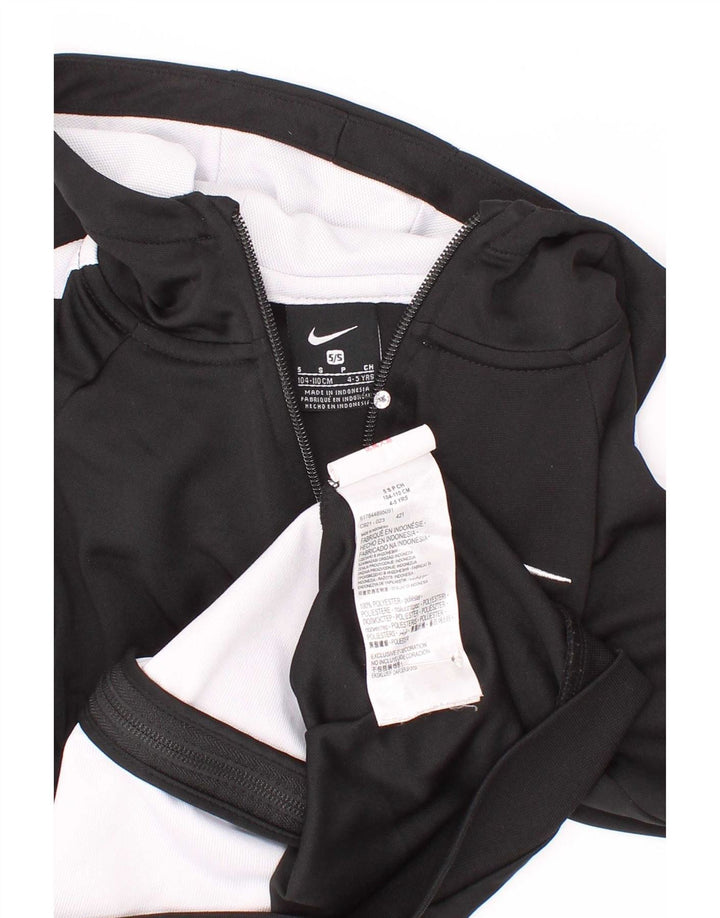 Suéter Nike Boys Zip com capuz 4-5 anos pequeno preto colorblock poliéster