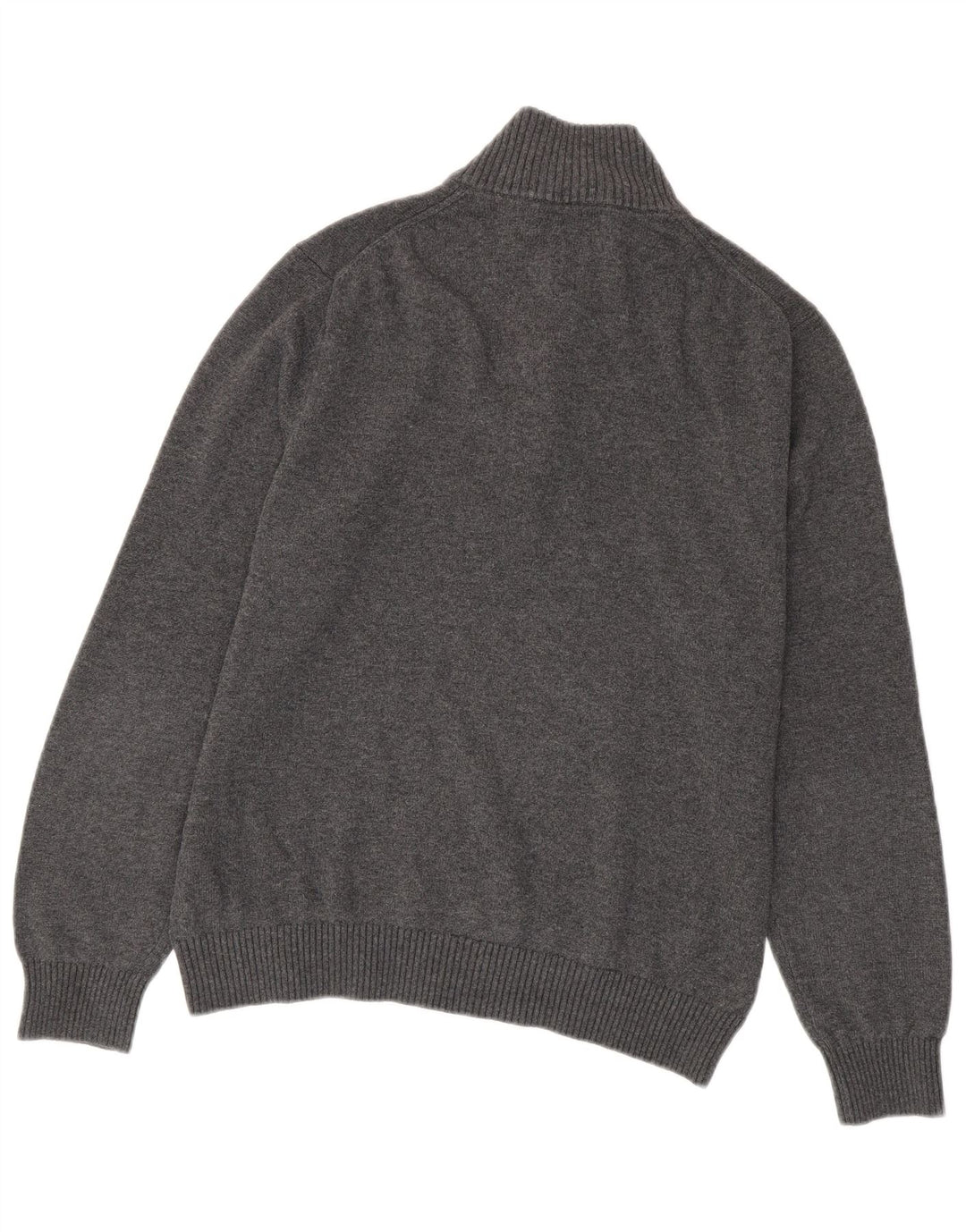 Suéter masculino NAUTICA com zíper e gola em algodão cinza médio