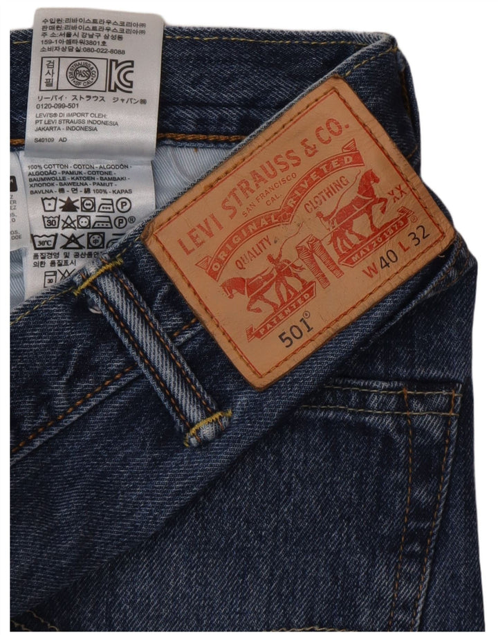 Levi's Masculino 501 Straight Jeans W40 L32 Azul Algodão