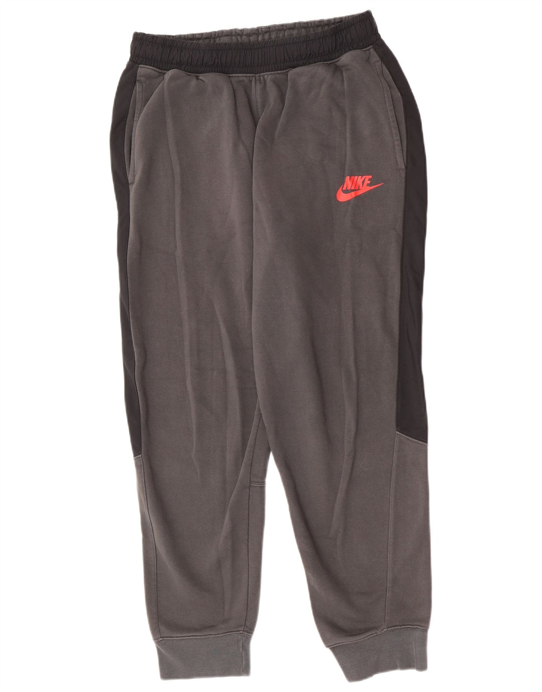 Calça de treino masculina Nike Joggers cinza médio algodão colorblock