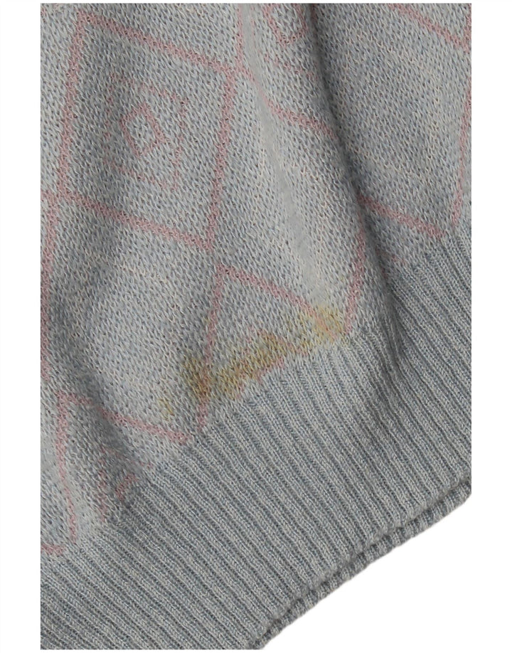 Suéter feminino Maselli com gola canoa IT 54 3XL Azul Argyle/Diamante