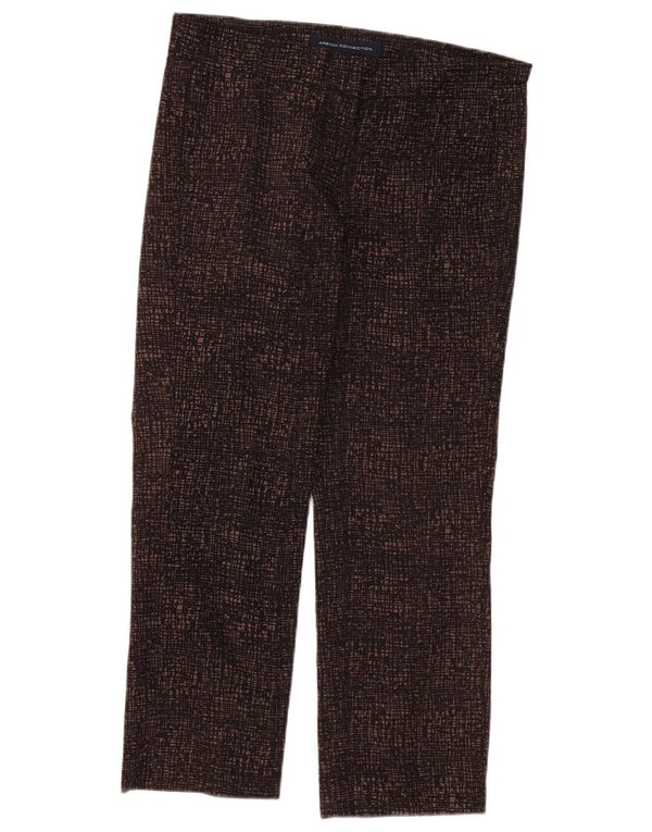 Calça cortada feminina French Connection UK 10 pequena W32 L26 marrom manchada