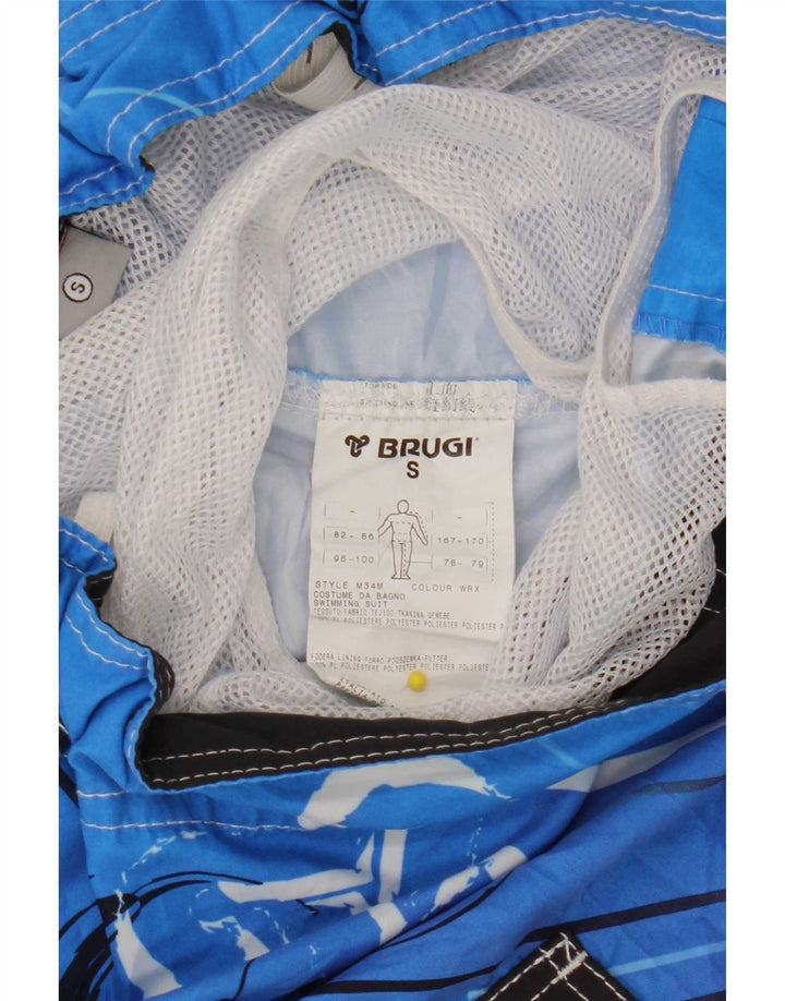Shorts de natação masculino Brugi gráfico pequeno azul floral poliéster