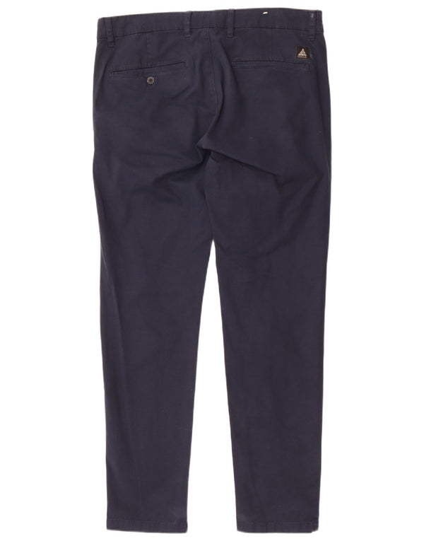 Zara Mens Slim Chino Calças EU 44 Grande W34 L31 Azul Marinho Algodão