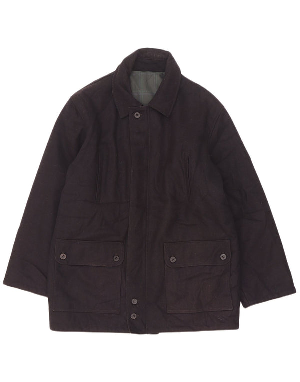 Casaco corta-vento masculino reversível North Pole UK 40 grande lã azul marinho