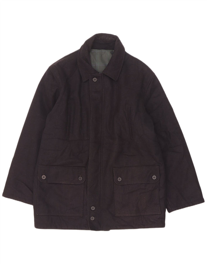 Casaco corta-vento masculino reversível North Pole UK 40 grande lã azul marinho