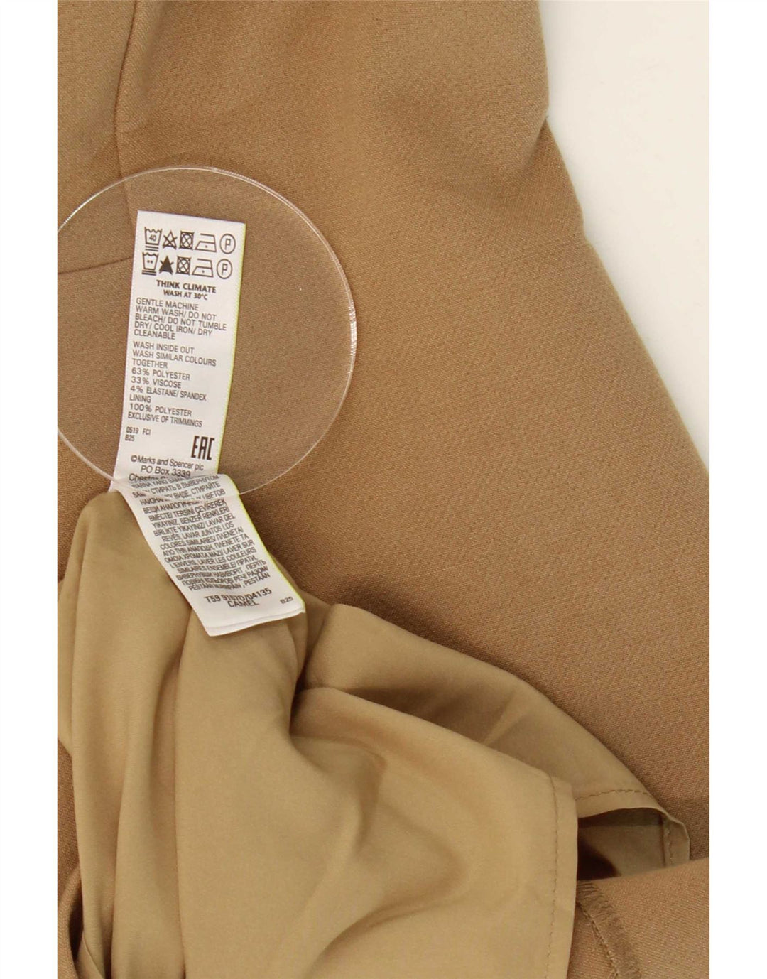 Vestido feminino Marks & Spencer com bainha sem ombro Reino Unido 12 médio bege