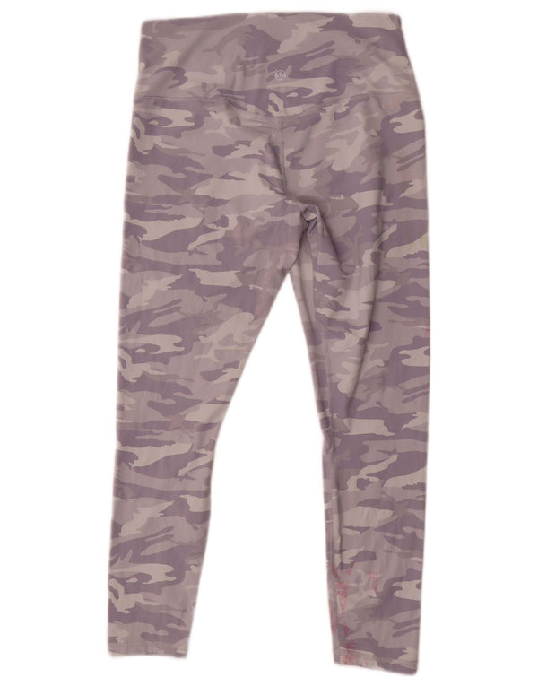Leggings femininas Lululemon Reino Unido 14 camuflagem roxa grande