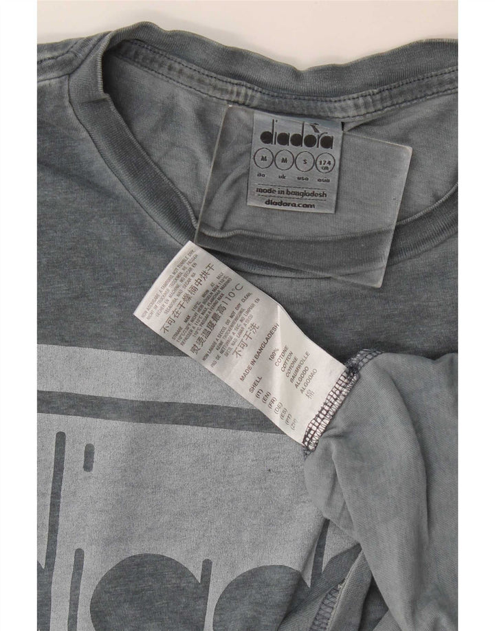 Camiseta gráfica masculina Diadora Top cinza médio algodão