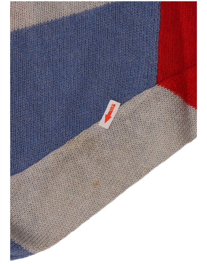 Suéter vintage masculino com gola redonda pequeno multicolorido Argyle/Diamante