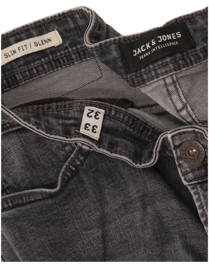JACK & JONES Masculino GLENN Slim Jeans W32 L32 Algodão Cinza