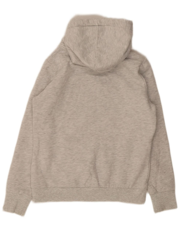 Suéter com capuz gráfico feminino Superdry UK 12 algodão manchado cinza médio