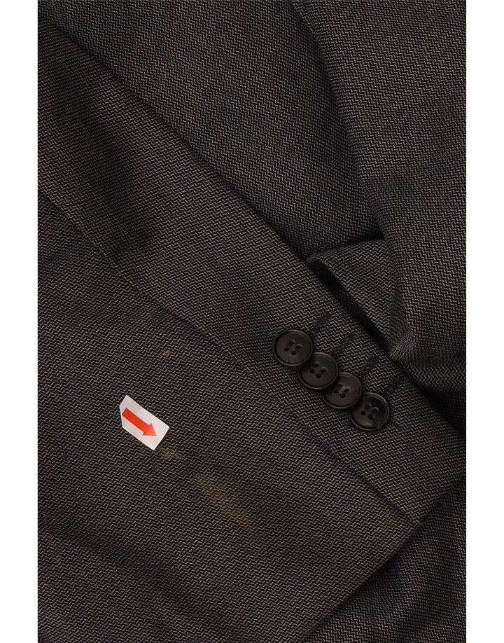 Jaqueta blazer masculina de 2 botões Marks & Spencer Reino Unido 46 XL lã cinza