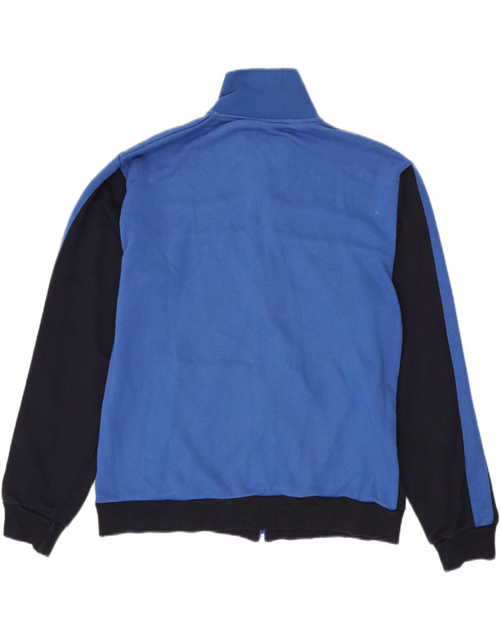 ASICS Mens Tracksuit Top Jacket Large Blue Colourblock Cotton