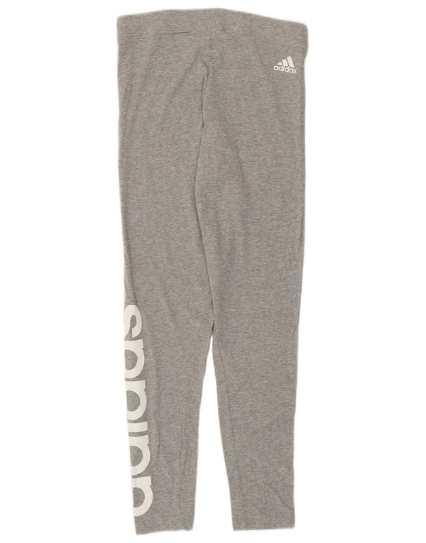 ADIDAS Womens Graphic Leggings UK 12/14 Médio Cinza Algodão