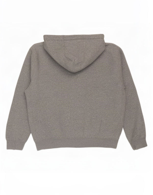 Suéter masculino Nike com capuz e zíper cinza médio algodão manchado
