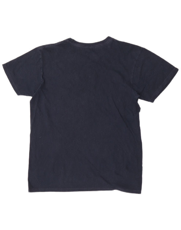 Camiseta masculina Hard Rock Cafe Barcelona com estampa gráfica de algodão azul marinho médio