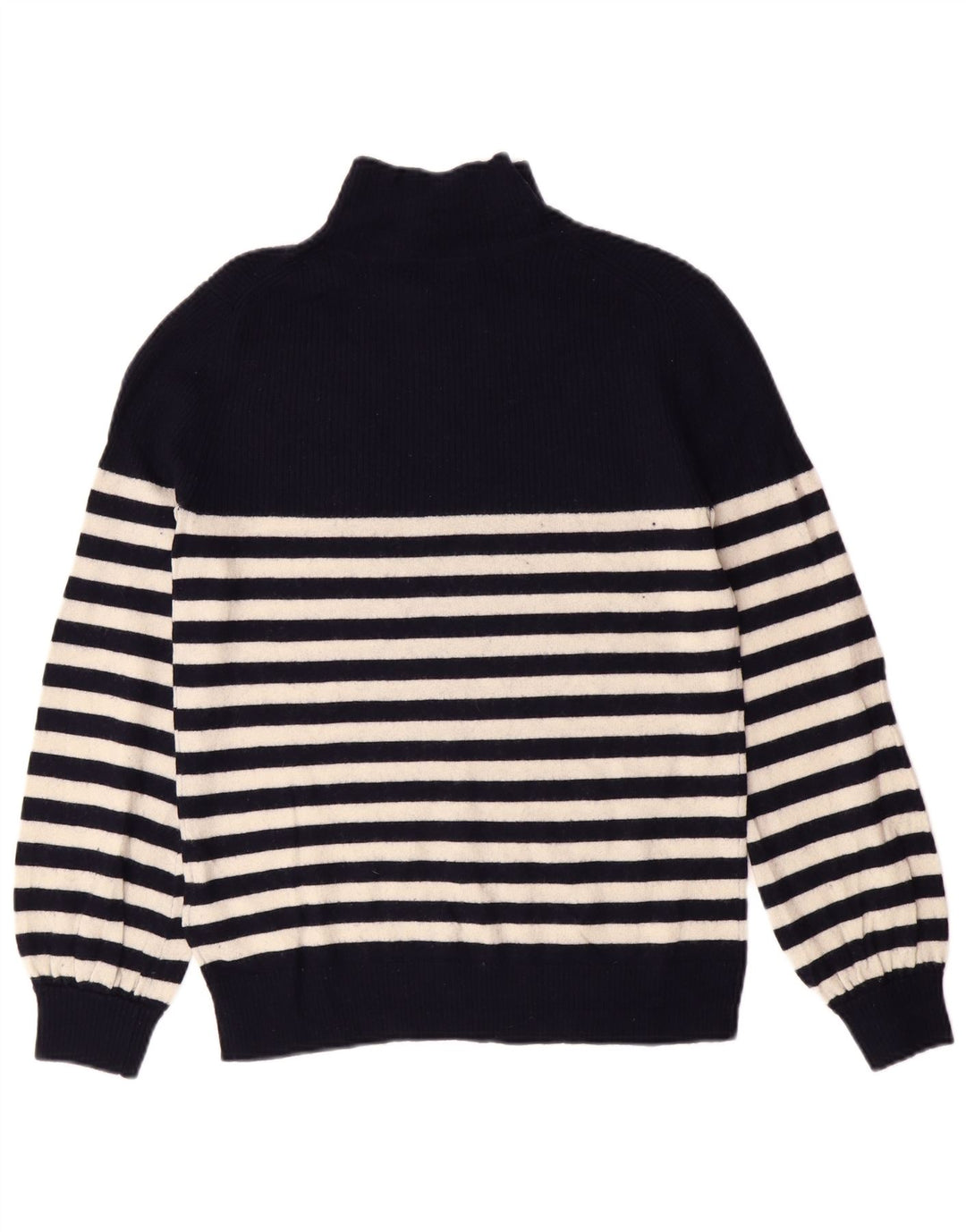 Suéter feminino WHISTLES com gola tartaruga Reino Unido 10 listrado azul marinho pequeno