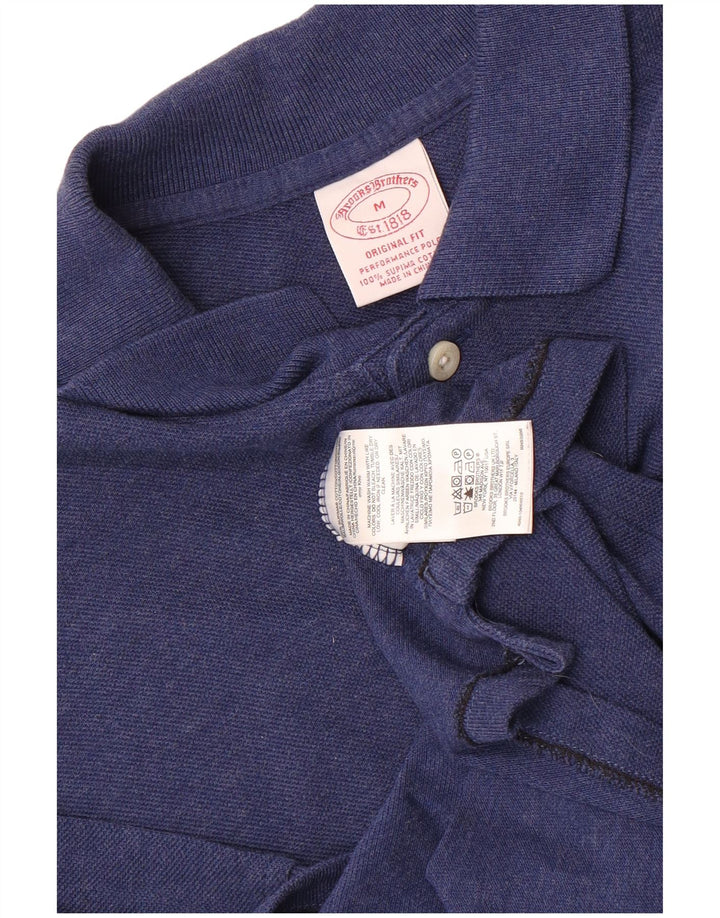 Camisa polo masculina Brooks Brothers original fit algodão azul médio