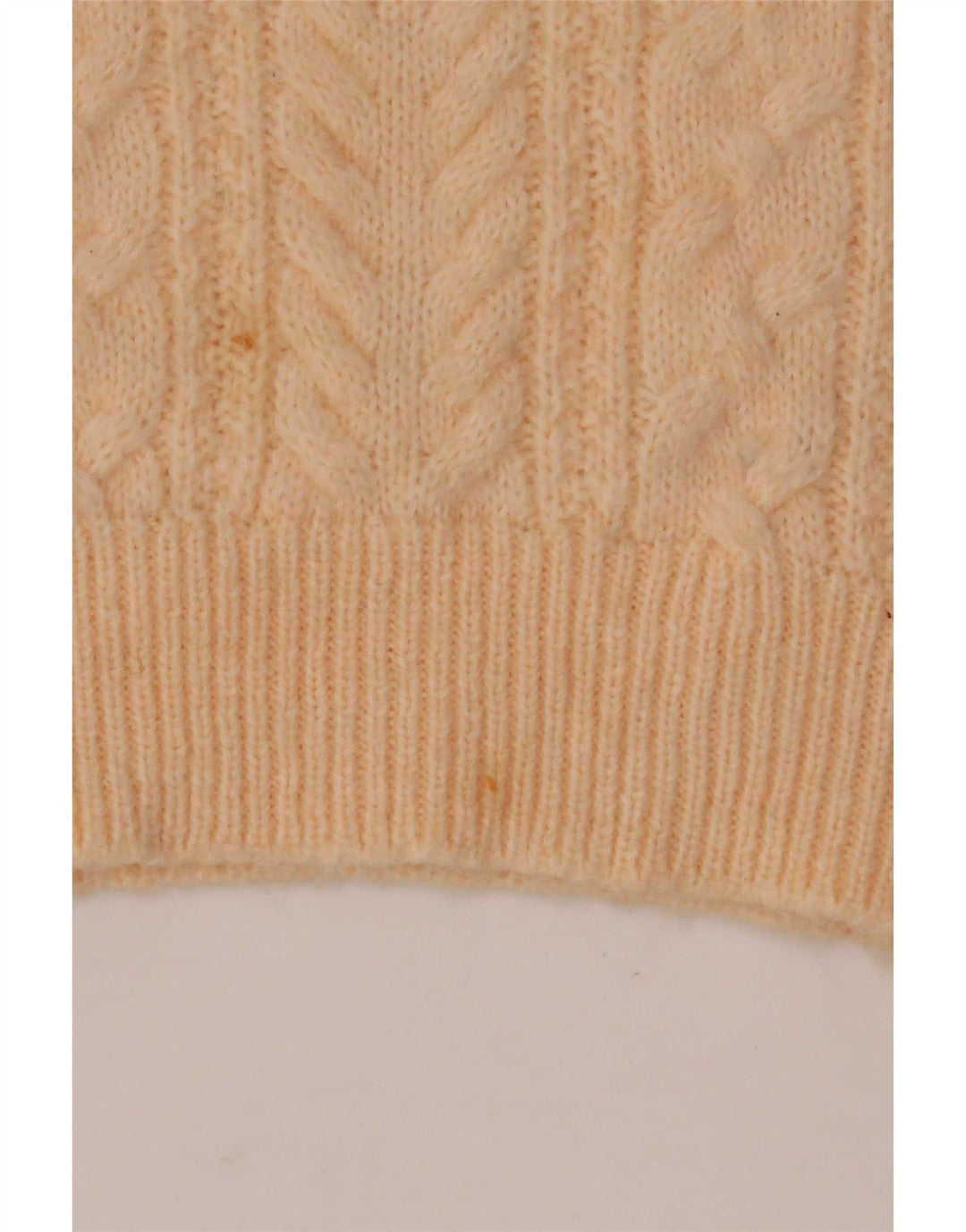 Suéter feminino Zara com gola redonda, Reino Unido 16, grande lã bege