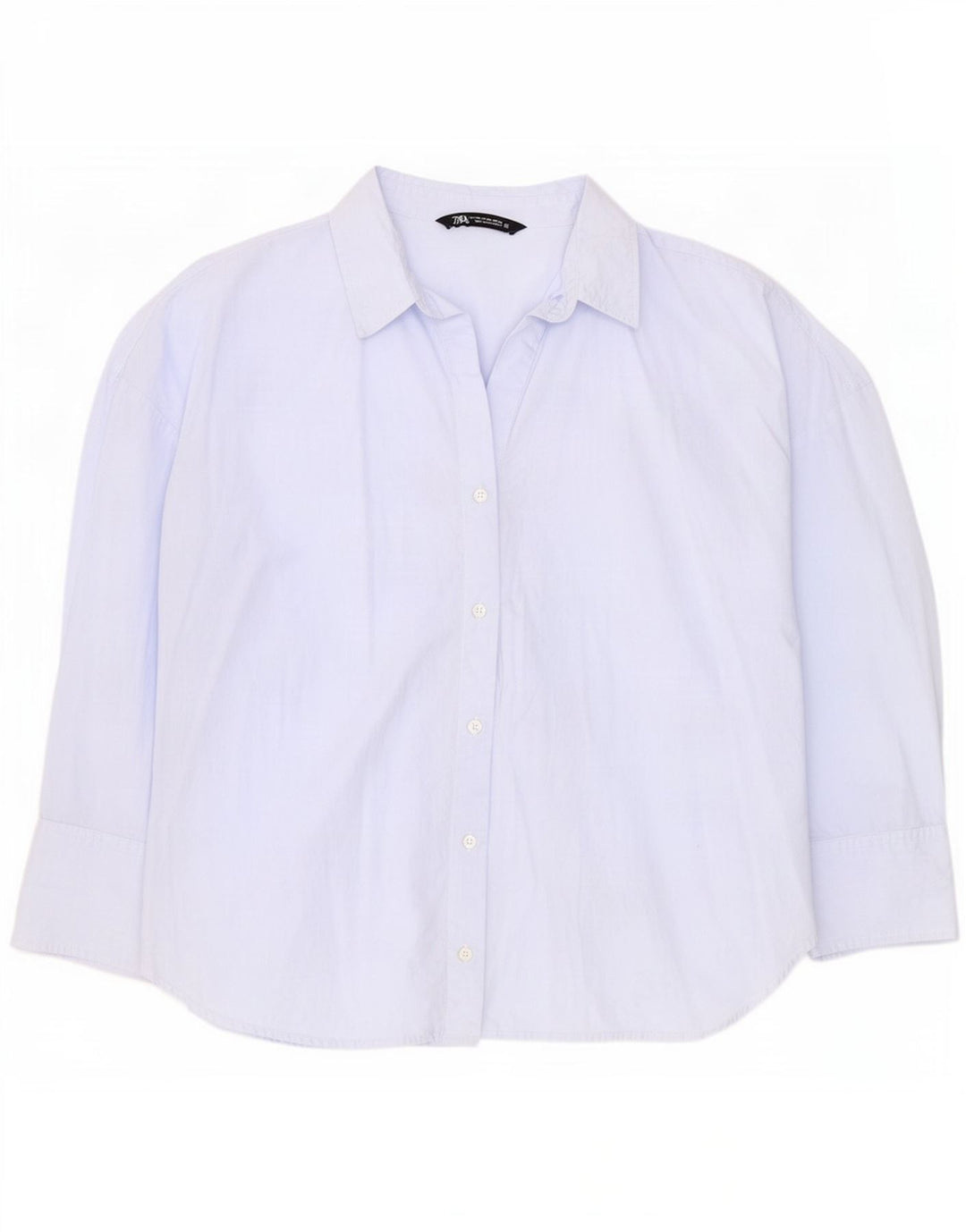 Camisa feminina Zara UK 20 2XL algodão azul