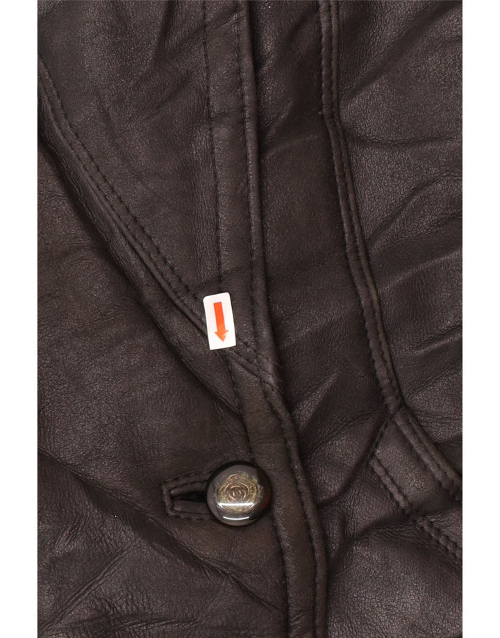 Jaqueta feminina VINTAGE com peito duplo EU 42 grande shearling preto