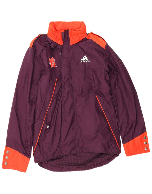 Adidas Mens Military Graphic Rain Jacket UK 34 XS Roxo Colorblock