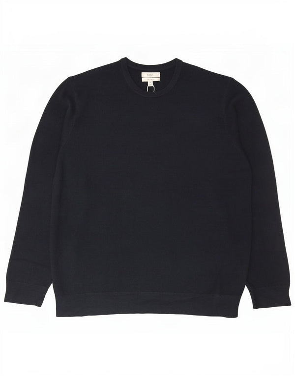 Suéter masculino Marks & Spencer com gola redonda 2XL azul marinho acrílico