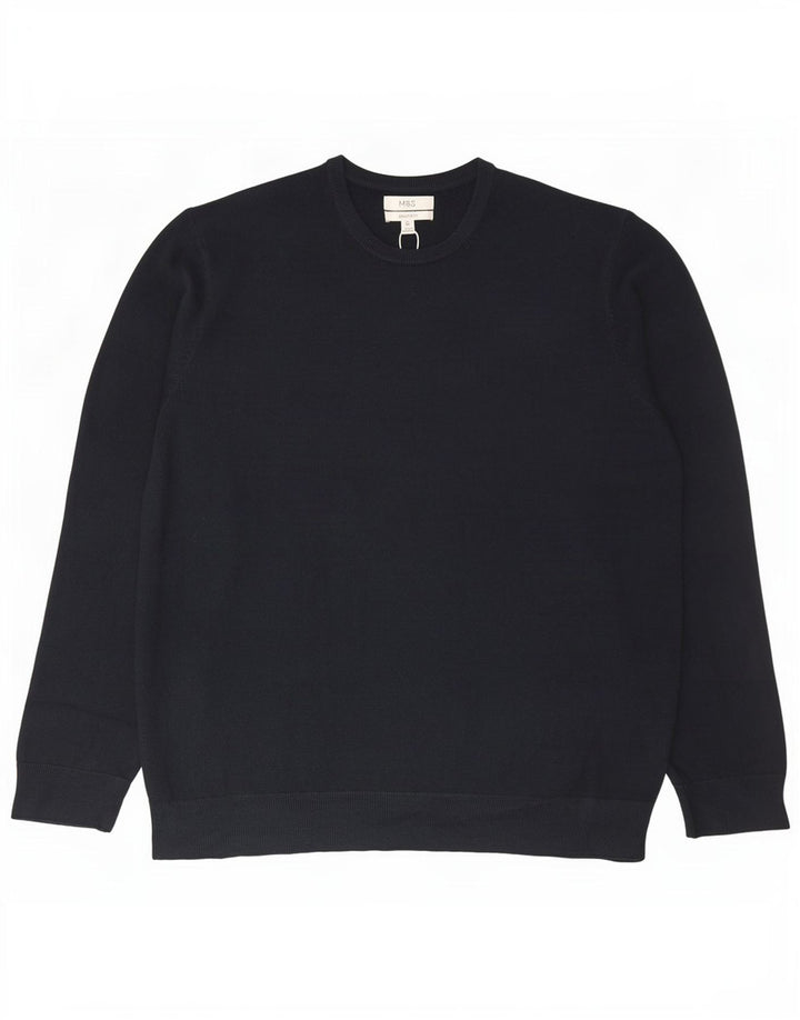 Suéter masculino Marks & Spencer com gola redonda 2XL azul marinho acrílico