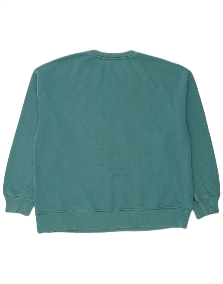 Zara moletom feminino gráfico oversized jumper Reino Unido 10 algodão azul pequeno