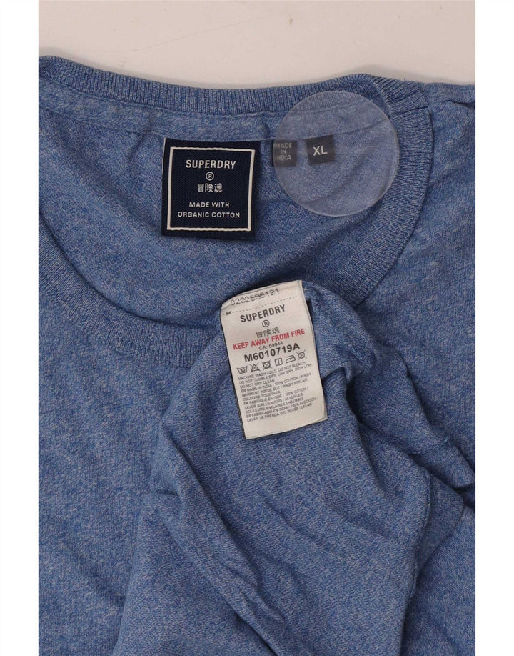 Colete masculino Superdry XL algodão manchado azul