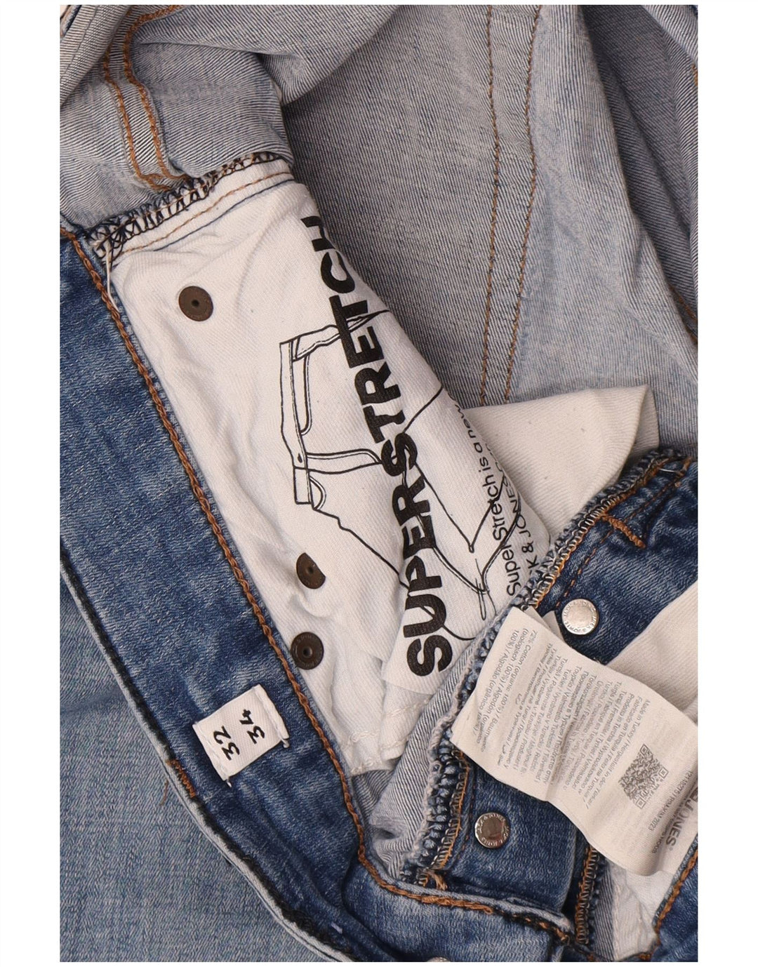 Jack & Jones Masculino GLENN Slim Jeans W32 L34 Azul Algodão